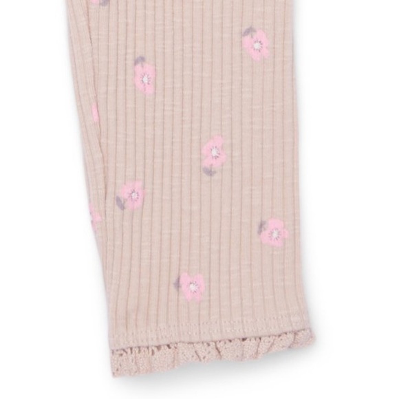 Easy peasy organic girls 5T legging and top Set flowers Print purple blue ivory - Picture 13 of 16